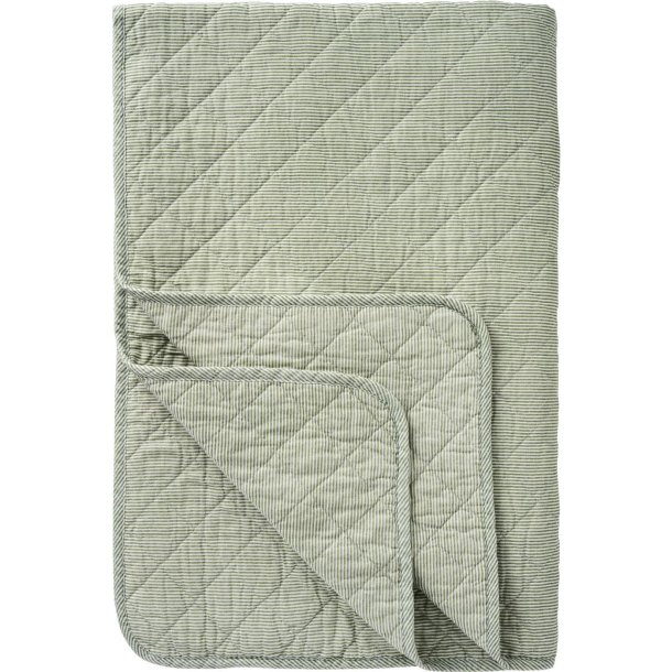 Quilt hvide/stvgrnne mlkedrengestriber