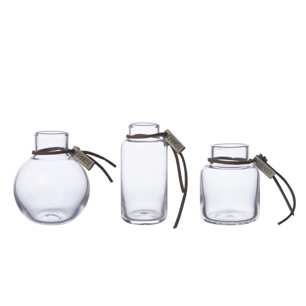 3 sm glasvaser i gaveske